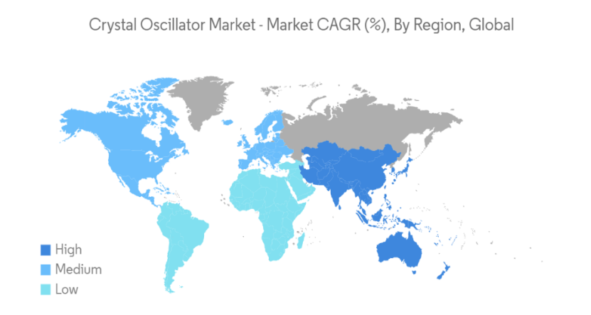 Global market share of crystal oscillators