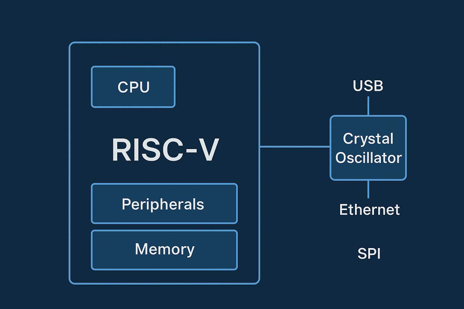 RISC-Vプロセッサにおける水晶発振器の応用