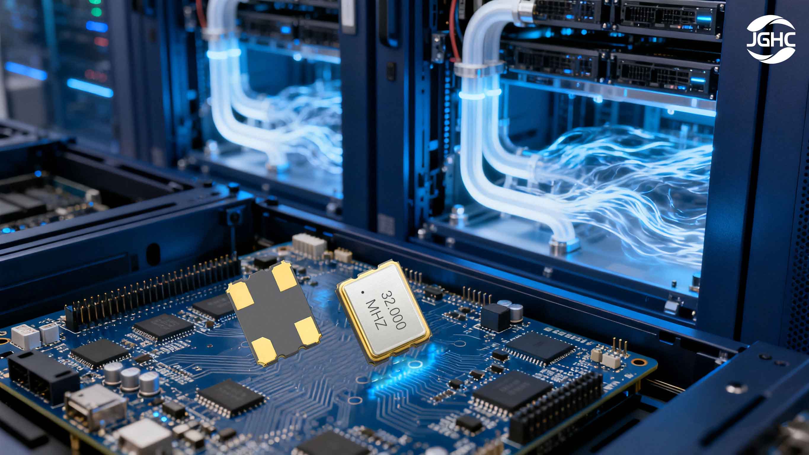 Crystal Oscillators in Liquid-Cooled Servers